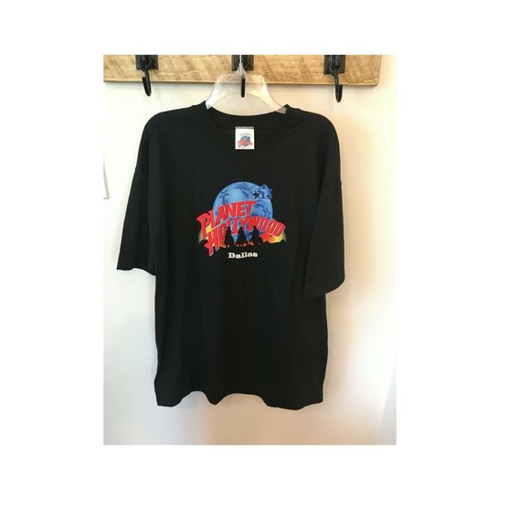 Vtg 1991 Dallas Planet Hollywood Men's Black T-Shirt Cowboy Riders XL BRAND NEW - Picture 1 of 4